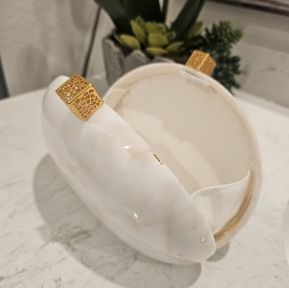 Khoi White and Gold Clutch